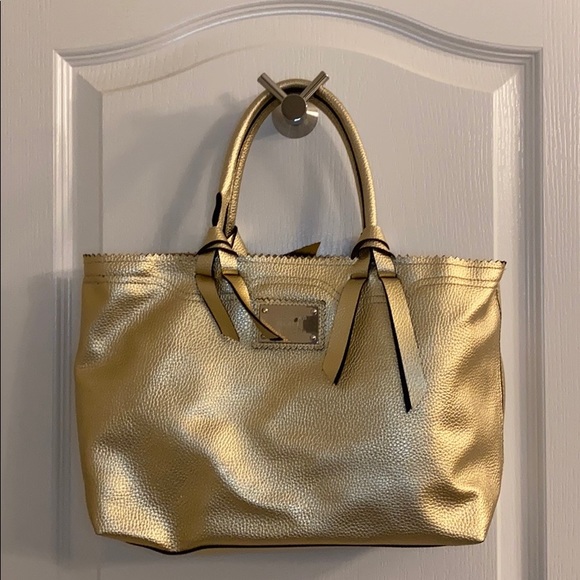 Victoria's Secret Handbags - 2️⃣2/50 VICTORIA SECRET Gold Leather Tote